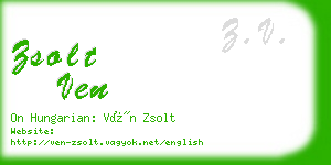zsolt ven business card